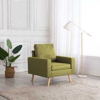 Sillón de tela Day and Night en color verde, estilo contemporáneo, ideal para dormitorio y sala de estar, cómodo y relajante