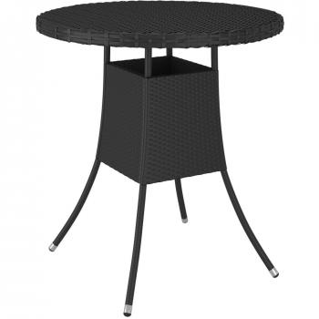 Mesa de jardín ratán sintético negro 70x70x73 cm