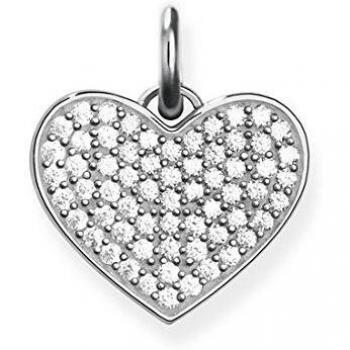 Colgante corazón de pavé de plata 925 con grabado - Thomas Sabo LBPE0022-051-14 Unisex