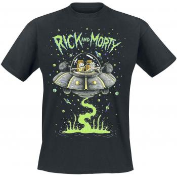 Rick and Morty Spaceship Camiseta Negro 3XL