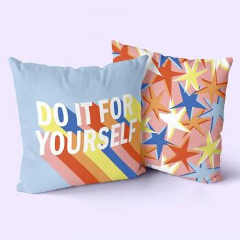 Pack de 2 Fundas de cojín decorativas 50x50 cm, 100% Algodón, calidad 200 Gr x m2, Fabricadas en España