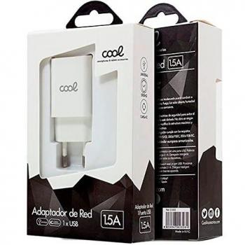 Cargador Red Universal Entrada 1 X USB Cool 1.5 Amperios Blanco