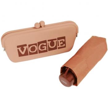 Paraguas Vogue presentado en un Bonito Estuche Tipo Clutch. Ideal para Regalar y Llevar de Viaje, al Gimnasio. Antiviento, con Acabado Teflón y protección Solar.