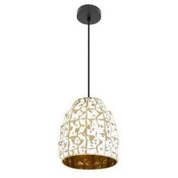 Lámpara colgante Tebas Negro/Blanco/Oro 1xE27 (45135xØ25x25cm)