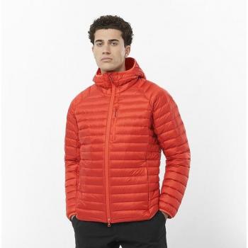 Chaqueta de hombre Salomon Elixir Micro Down con capucha naranja oscuro - L