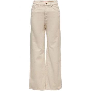 Only Pantalones Cintura Alta Hope Global Ex Wide Cord Oatmeal Mujer
