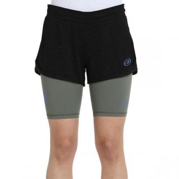 Short Bullpadel Teixel Mujer - Ropa de pádel para mujer, color negro, diseño moderno, tejido ligero y transpirable, ideal para el rendimiento en la cancha