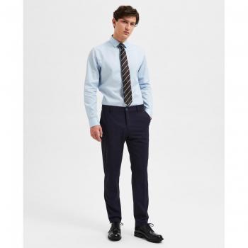Selected Slim Fit Men's Dress Pants with Button and Zipper Closure, Navy Blazer, Size 52