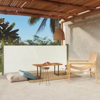 Toldo lateral retráctil de jardín crema 117x300 cm