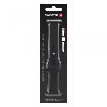 Swissten Silicone Band for Apple Watch 42-44mm Black