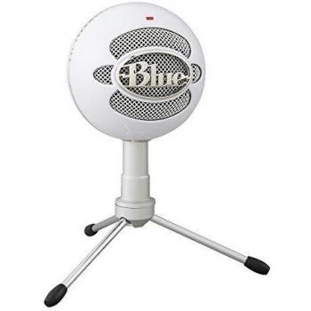 Blue Snowball iCE Plug'n Play Micrófono USB para grabar, streaming, podcasting, gaming en PC y Mac con cápsula de condensador cardioide, tripié ajustable y USB - Blanco