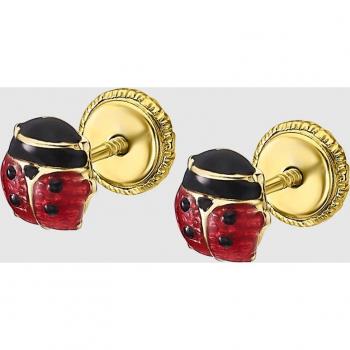Pendientes de niña LG00117/5 Basics de oro 9K con motivo mariquita.