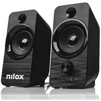 Altavoces Nilox 2.0 para PC, 6W con Conexión USB y Entrada Jack 3.5mm en Color Negro