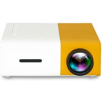 Mini proyector portátil HD 1080P amarillo, cine en casa y oficina, colorido y mejorado