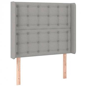 Cabecero con LED de tela gris claro 93x16x118/128 cm