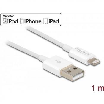 Cable USB de Datos y Carga Lightning para iPhone™, iPad™, iPod™ - 1 m, Blanco
