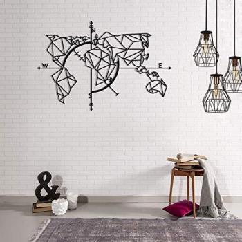 Mapamundi de Metal para Decoración de Pared