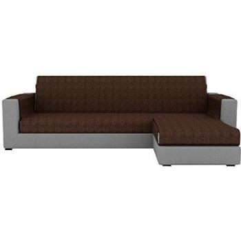 Eiffel Textile París Chaise Longue Cubre sofá Brazo Derecho, Algodón, Marrón, 280 x 195 x 2 cm
