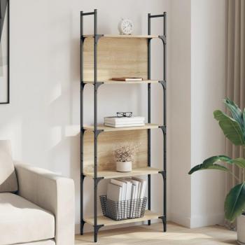 Librería 5 Estantes Sonoma Oak 60,5x24x166,5 cm Madera multicapa Marrón