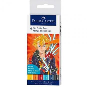 Set de 6 Rotuladores Faber-Castell Pitt Artist Pen para Manga Shônen