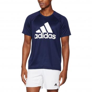 adidas D2M Tee Logo Camiseta, Hombre, Azul