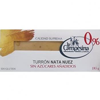 Turrón Bio Sin Azúcar y Sin Gluten de Nata con Nueces La Campesina 185g