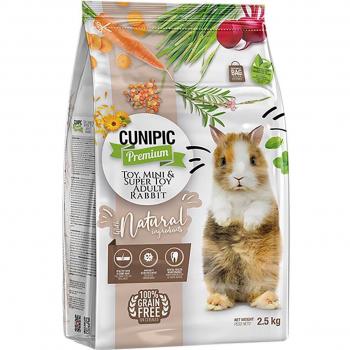 Cunipic Premium Natural Grain Free Pienso para Conejos Adultos Toy, Mini y Supertoy - 2.5 kg