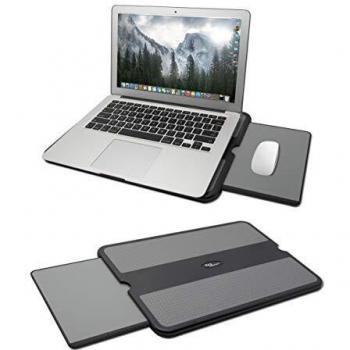 MAX SMART Portable Laptop Lap Pad, Laptop Desk with Retractable Mouse Tray, Anti-Slip Heat Shield Notebook Computer Stand Table, Working Station