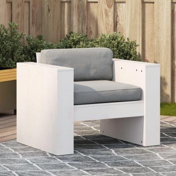 Sofá de jardín blanco 79x60x62 cm madera maciza de pino Vidaxl