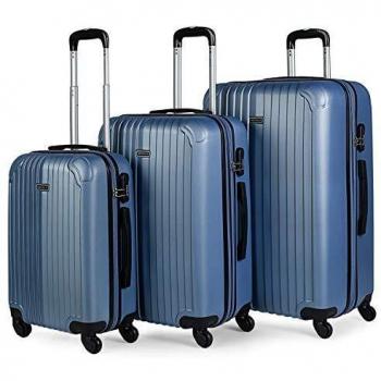 ITACA - Juego Maletas de Viaje 4 Ruedas Trolley abs. Extensibles rígidas s y Ligeras. Mango Asas candado. pequeña Cabina Low Cost, Mediana y Grande. t71500, Color Azul Zafiro