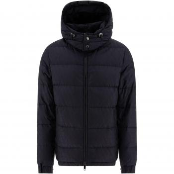 Valentino Garavani Iconographe Padded Jacket for Men, Blue, Size L, with Jacquard Detail