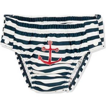 Pantalón de baño con pañal y protección UV, azul/blanco