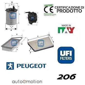 Kit filtros Tagliando UFI Peugeot 206 1.4 HDi 50 kW