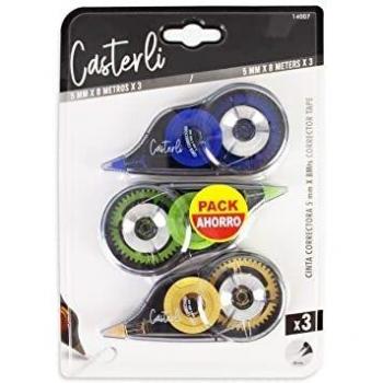 Casterli - Cinta Correctoras de Escritura en Rodillo Corrector y Pincel para Suministros de Oficina y Papelería