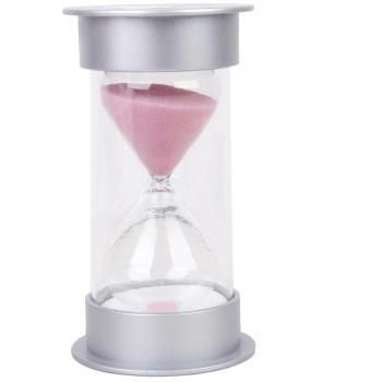 Reloj de Arena de 15 Minutos con Arena de Color Rosa