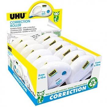 UHU 50496 - Pack de 12 Correctores en Cinta Compactos, 5mm x 10m