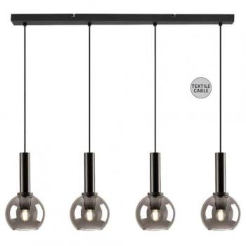 Lámpara Colgante 4xE27 Cristal Ahumado Dimable IP20 Centio Rabalux