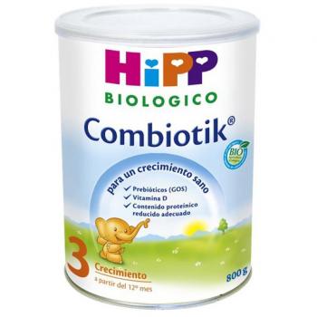 HiPP Combiotik 3 - Leche de Crecimiento Ecológica para Bebés a partir de 12 Meses - 800 gr - Enriquecida con Lactosa, Omega-3, Prebióticos y Vitaminas C y D - Sin GMO - Fácil Digestión