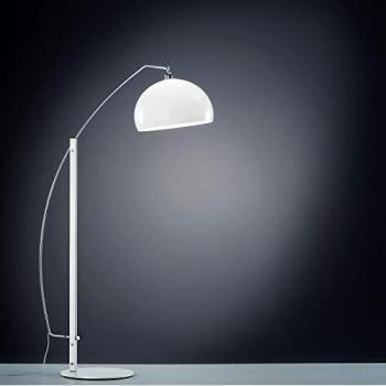 Lámpara de pie Doro, E27, IP20, extensible, acero/acrílico, blanco mate/chromado