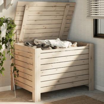 Caja de almacenaje con tapa Rana madera maciza pino 100x49x54cm Marrón vidaXL