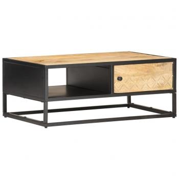 Rough Mango Wood Carved Door Coffee Table