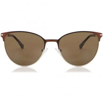 SmartBuy Collection Cat Eye Full Rim Metal Men's Prescription Sunglasses Brown Size 52