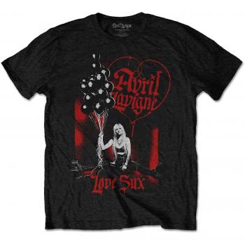 Avril Lavigne Official Love Sux Balloons Black T-Shirt Large
