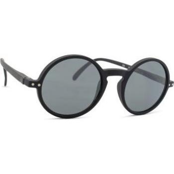 Izipizi Sun #G Black Round Sunglasses with Soft Grey Lenses +0.00