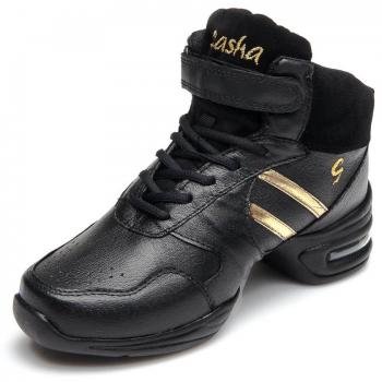 HIPPOSEUS Zapatillas Altas para Mujer/Zapatillas Deportivas Jazz Modernas,ESB51E，Negro+Oro,EU 37