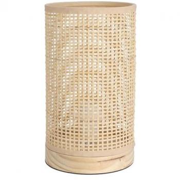 Lámpara de Mesa Wellhome con Pantalla de Bambú Ø13x23cm