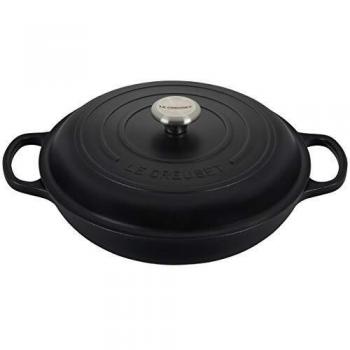 Le Creuset Signature Cast Iron Shallow Casserole, 30 cm - Satin Black