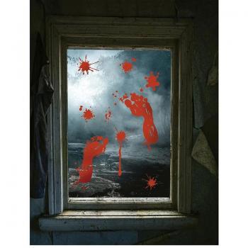 Ventana Huellas de Pies con Sangre electroestática de 25x35 cm