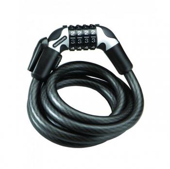 Candado de cable Kryptonite KryptoFlex 1218, 12 mm de diámetro, 180 cm de longitud, color negro, incluye soporte para montaje