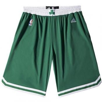 adidas Woven NBA Team Short Pantalón Corto, Hombre, Verde/Blanco, 2XS